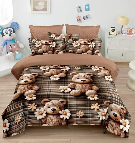 Lenjerie 5D Finet 6 Piese, cu Elastic, Imprimeu Identic cu Poza, Ursuleti-D9516