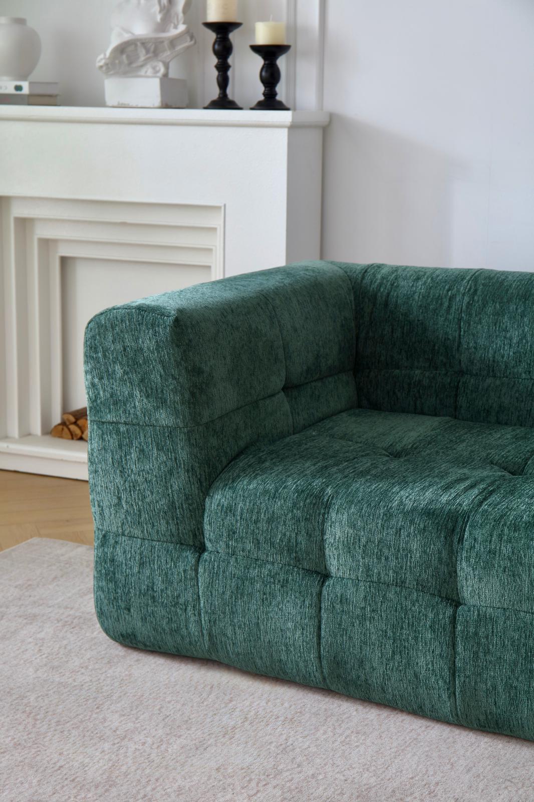 Canapea Premium Astra, cu Susținere Ergonomică HD Foam, Catifea, Verde-C10004