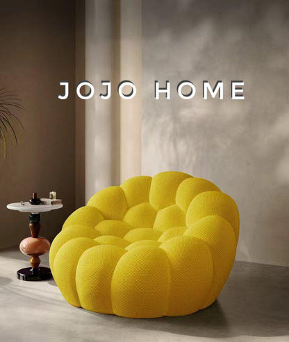 Fotoliu Premium Bubbly cu Sustinere Ergonomica HD Foam, Catifea Reiata, Galben-C9462