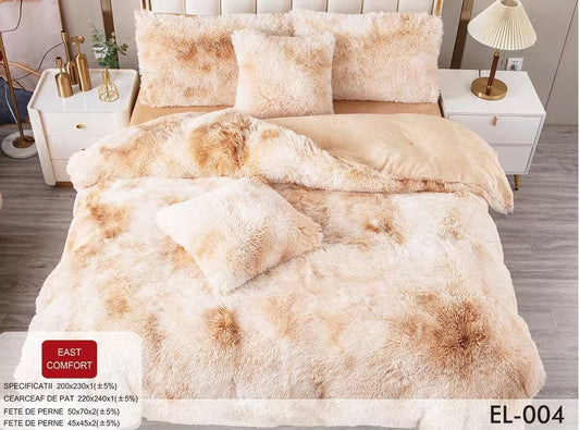 Lenjerie Cocolino Fluffy Pufoasa, 6 Piese, Bej Degrade-D8889
