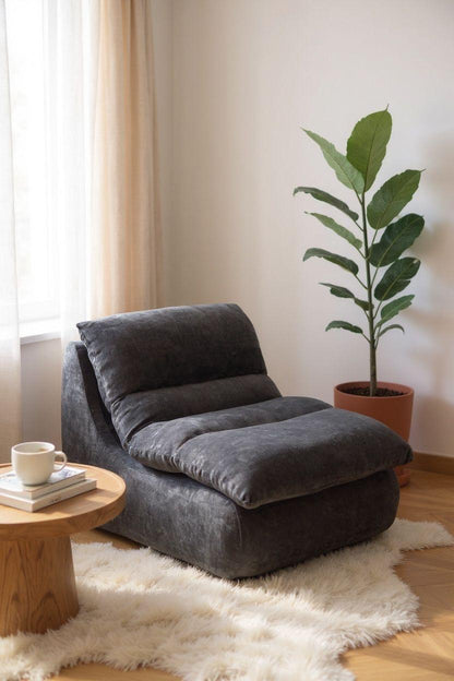 Fotoliu Premium Aveline, cu Sustinere Ergonomica HD Foam, Catifea, Gri-C10006