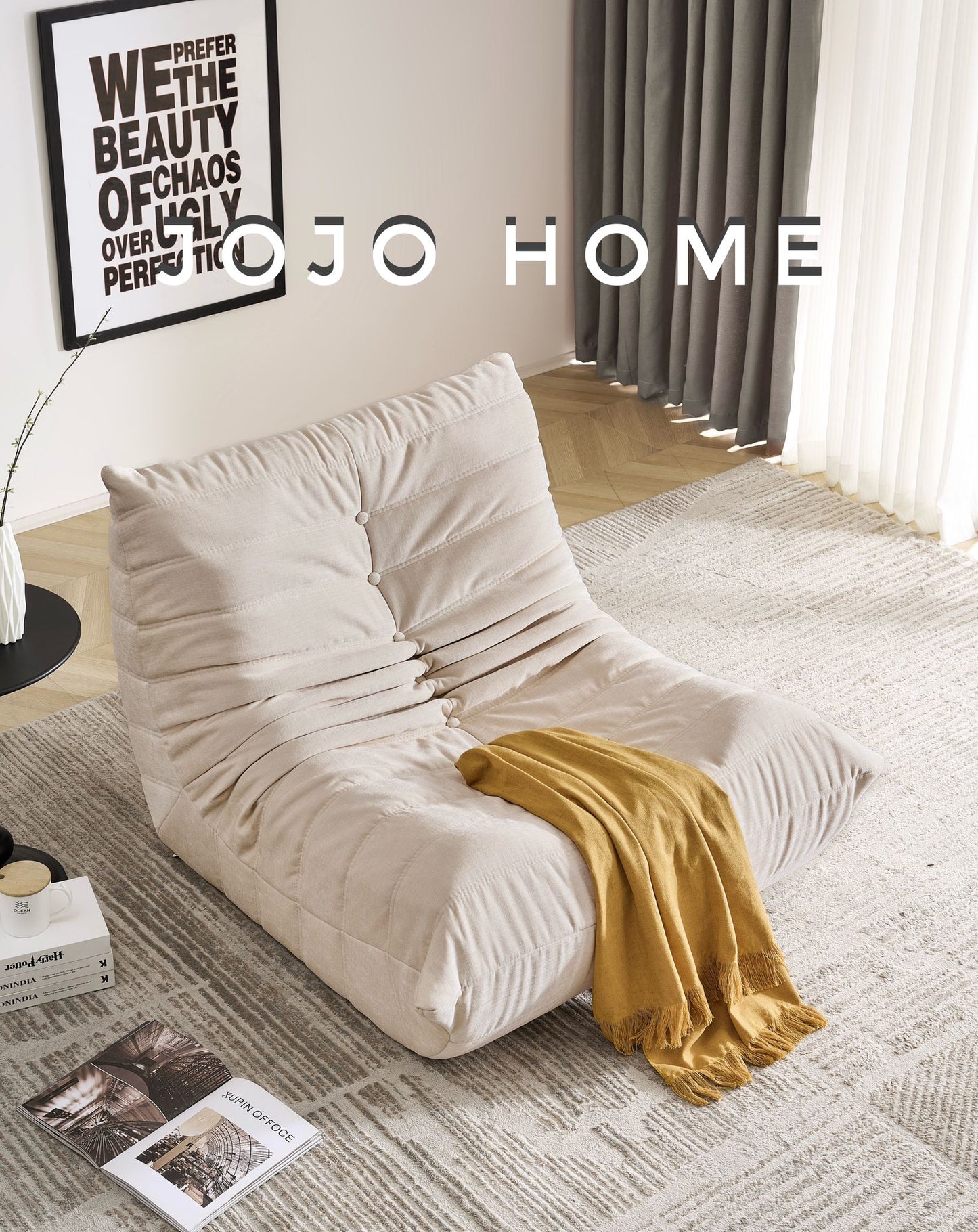 Fotoliu Premium Belluno, cu Susținere Ergonomică, Catifea, Crem