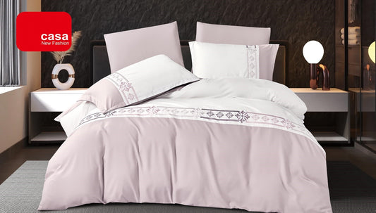 Lenjerie Luxury din Bumbac Finetat Superior, cu Broderie, 4 Piese-R11173