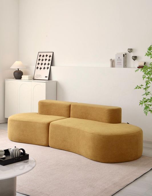 Canapea Premium Veloria, cu Susținere Ergonomică HD Foam, Catifea, Mustar-C9473