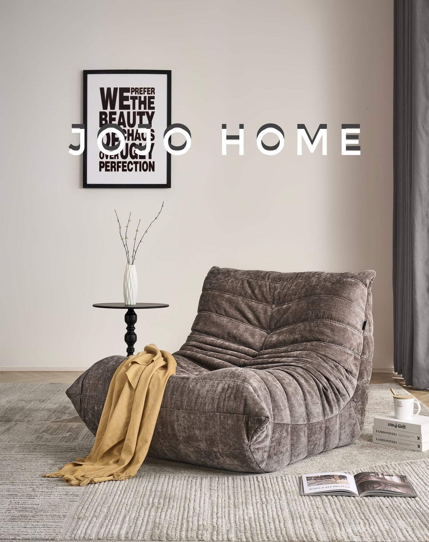 Fotoliu Premium Belluno, cu Susținere Ergonomică, Catifea, Cappucino