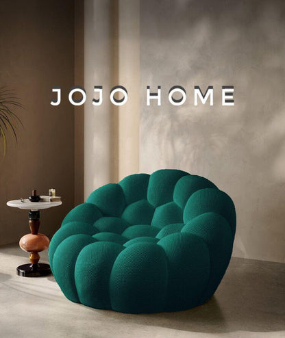 Fotoliu Premium Bubbly cu Sustinere Ergonomica HD Foam, Catifea Reiata, Verde-C9461