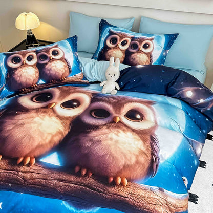 Lenjerie 5D Finet, 4 Piese, 1 Persoana, cu Elastic, Imprimeu Digital Identic cu Poza-C9813