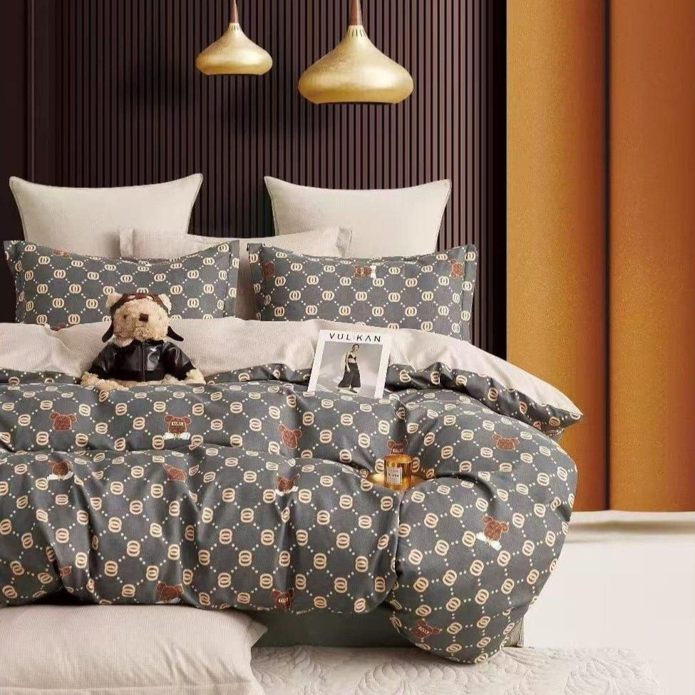 Lenjerie Pat Dublu din Finet, 6 Piese, Nasturi-D9871