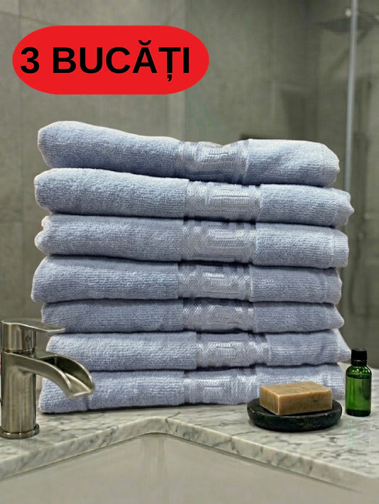 Set 3 Prosoape Baie, Bumbac 100%, 50x90cm, Bleu-ZP04