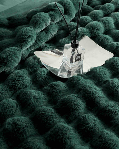 Lenjerie Luxury ExtraPufoasa, din Blanita Artificiala Tip Iepure, 6 piese, Verde