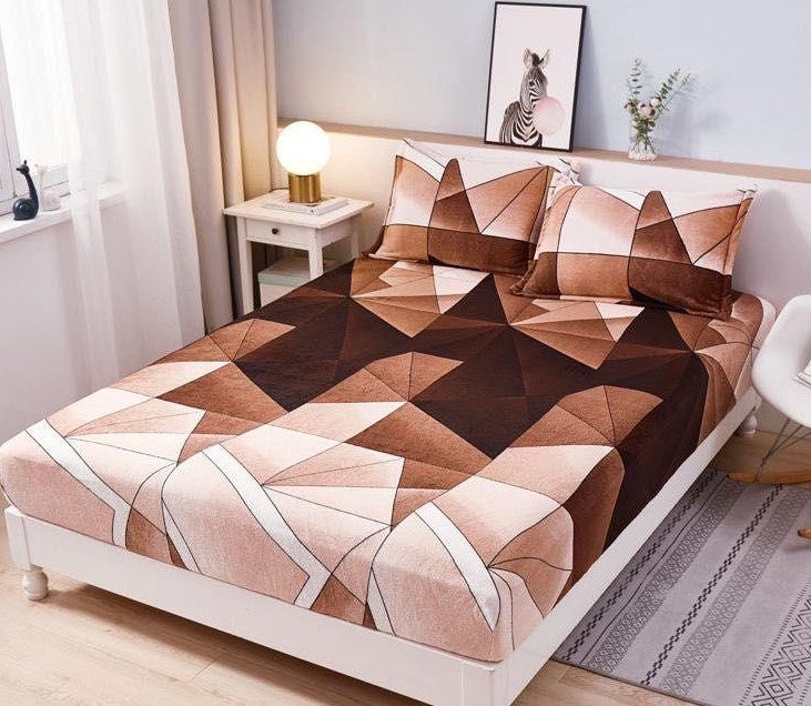 Husa Cocolino cu Elastic+2 Fete de Perna, Nuante de Maro-C9192