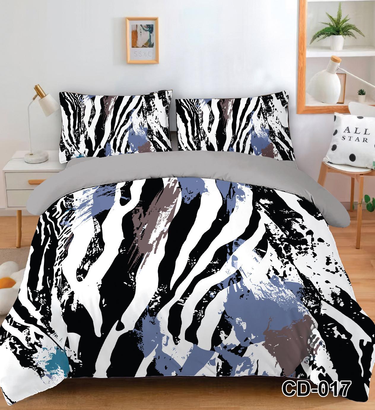 Lenjerie 5D Finet 6 Piese, cu Elastic, Imprimeu Identic cu Poza, Alb/Negru-D9519