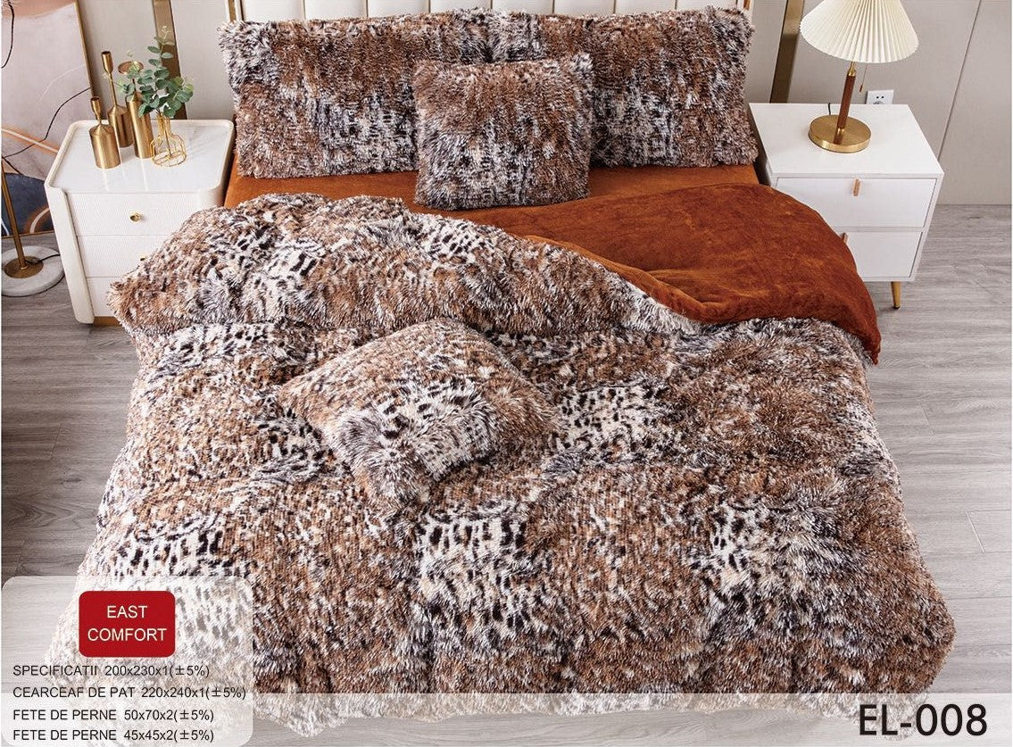 Lenjerie Cocolino Fluffy Pufoasa, 6 Piese, Animal Print-D8892