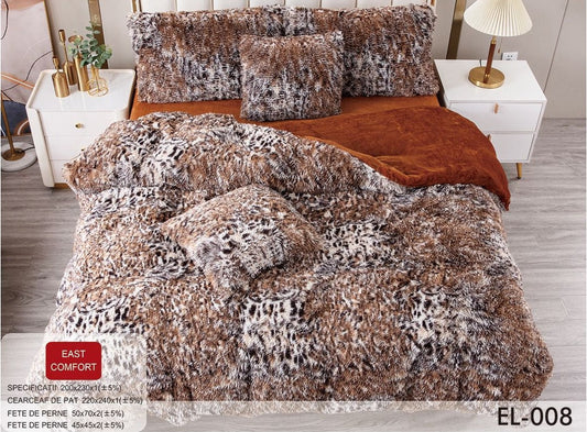 Lenjerie Cocolino Fluffy Pufoasa, 6 Piese, Animal Print-D8892