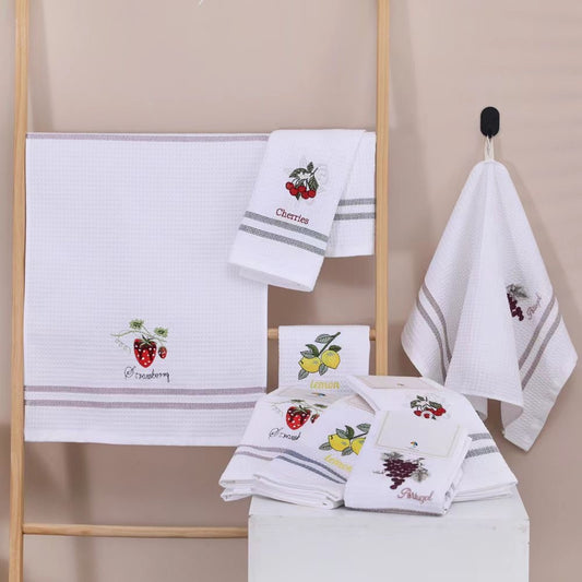 Set 12 Prosoape Bucatarie din Bumbac, 40x60cm, Fructe-HP10630