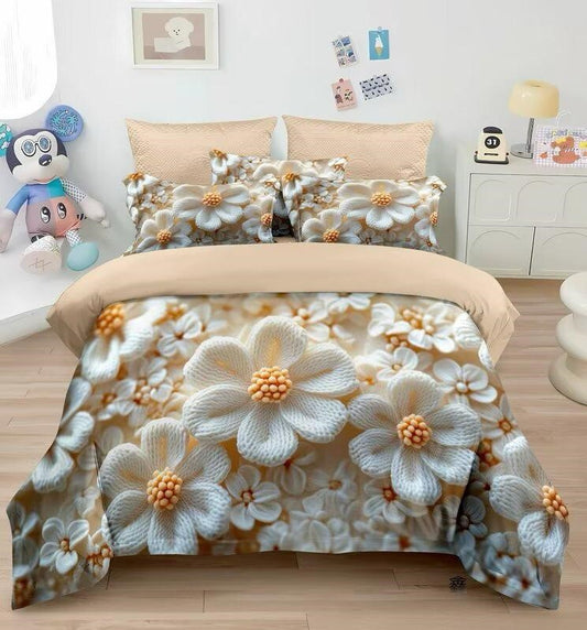 Lenjerie 5D Finet 6 Piese, cu Elastic, Imprimeu Identic cu Poza, Flori-D9522