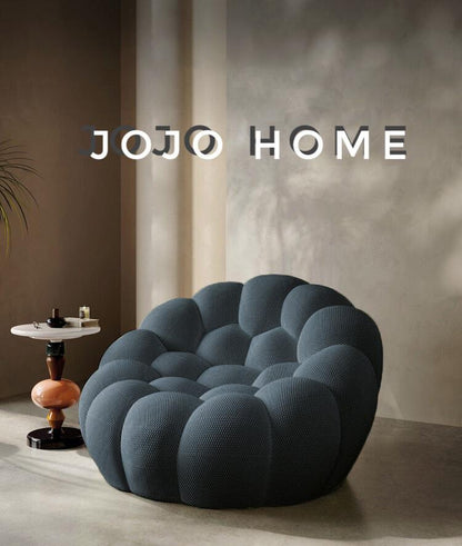 Fotoliu Premium Bubbly cu Sustinere Ergonomica HD Foam, Catifea Reiata, Gri Inchis-C9464