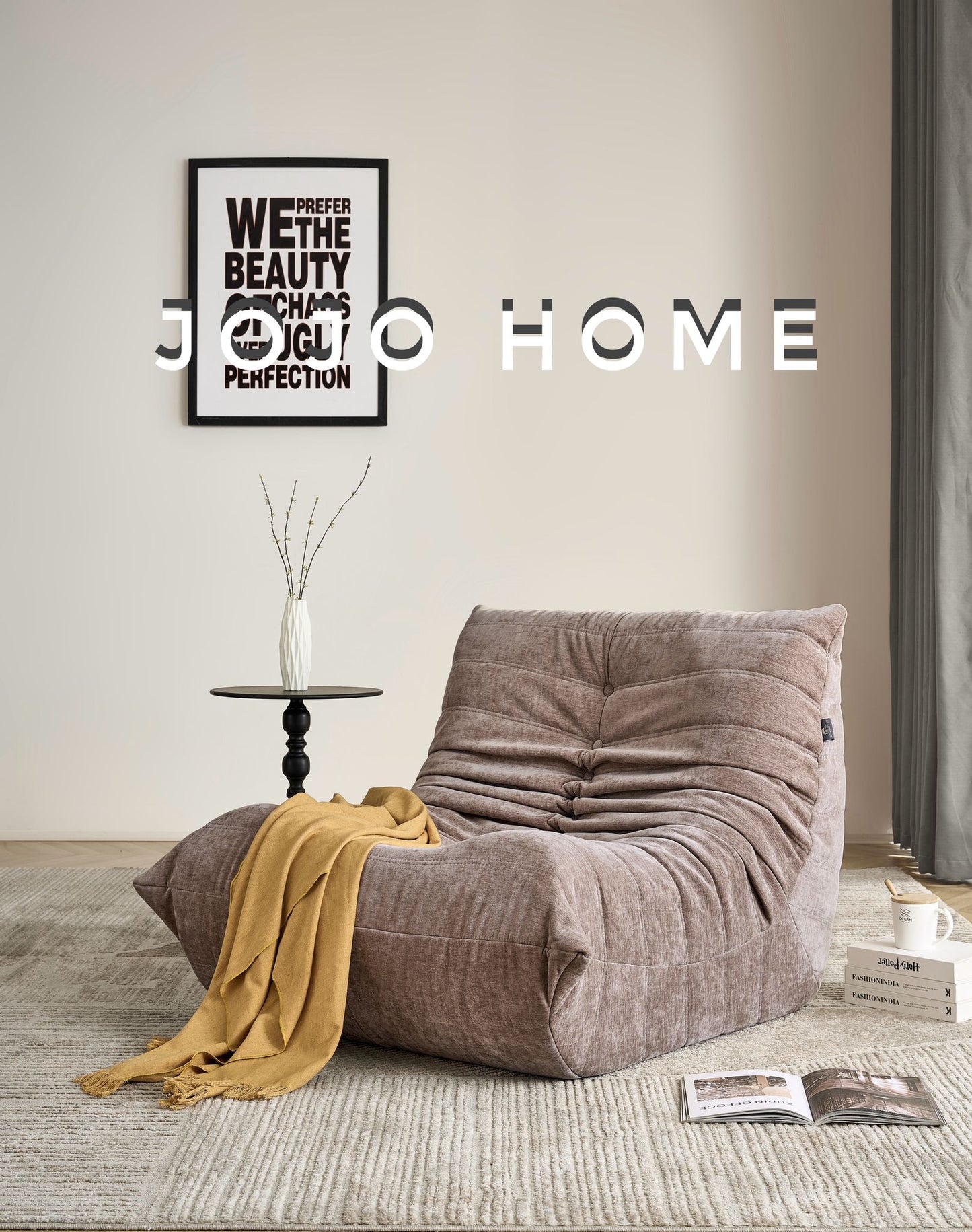 Fotoliu Premium Belluno, cu Susținere Ergonomică, Catifea, Bej