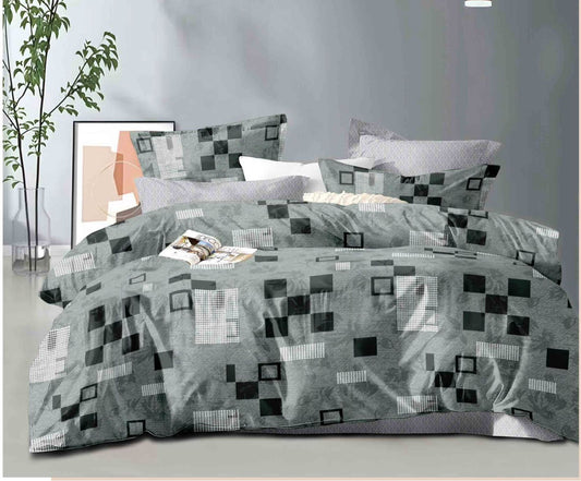 Lenjerie Pat Dublu din Finet, 6 Piese, Patratele-D9131