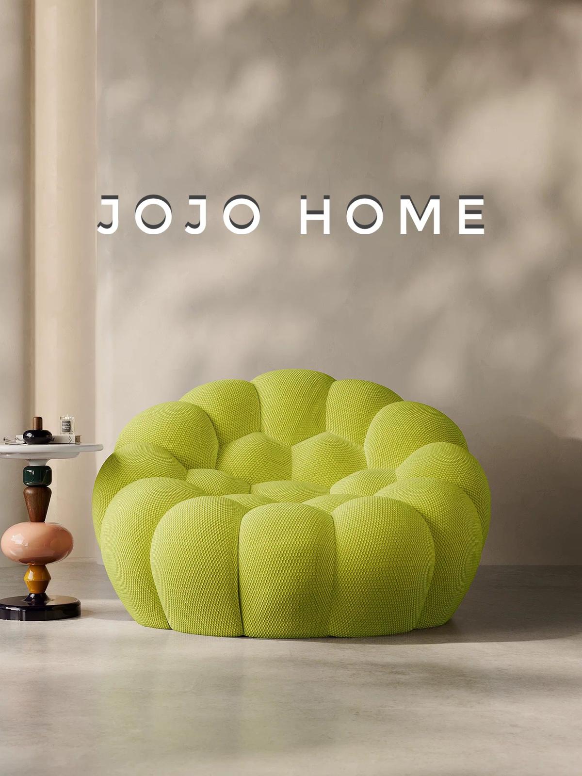 Fotoliu Premium Bubbly cu Sustinere Ergonomica HD Foam, Catifea Reiata, Lime-C9465