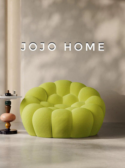 Fotoliu Premium Bubbly cu Sustinere Ergonomica HD Foam, Catifea Reiata, Lime-C9465