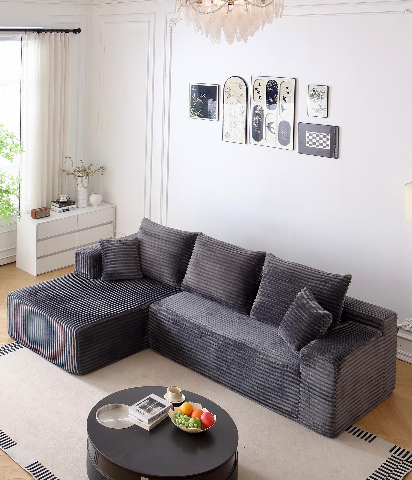 Coltar Premium Saphyra, cu Susținere Ergonomică HD Foam, Catifea Reiata, Gri-C9478