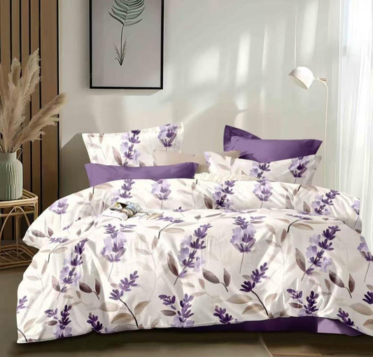 Lenjerie Pat Dublu din Finet, 6 Piese, Floricele-D9875