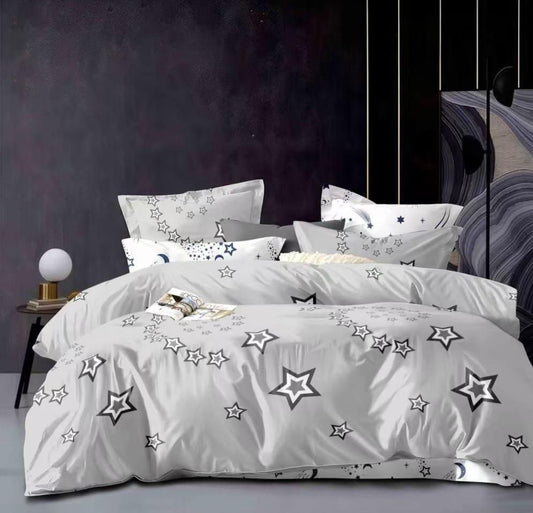 Lenjerie Pat Dublu din Finet, 6 Piese, Stele-D9876