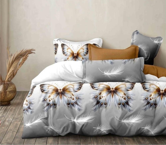 Lenjerie Pat Dublu din Finet, 6 Piese, Fluturi-D9880