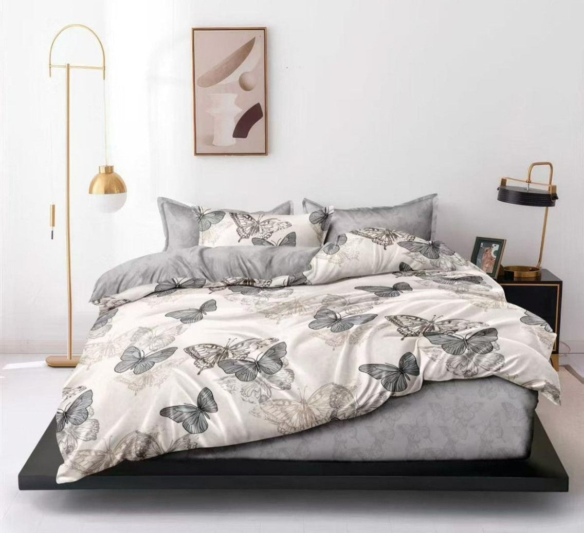 Lenjerie Pat Dublu din Finet, 6 Piese, Fluturi-D9882