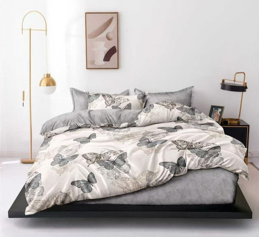 Lenjerie Pat Dublu din Finet, 6 Piese, Fluturi-D9882