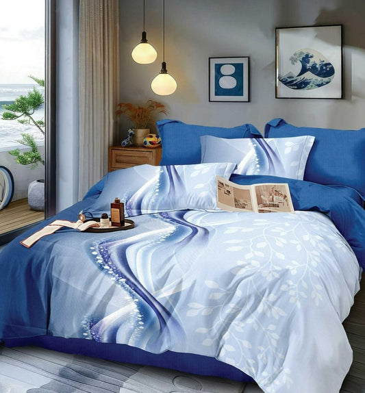 Lenjerie Pat Dublu din Finet, 6 Piese, Ocean-D9893