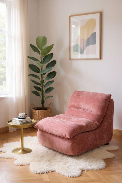 Fotoliu Premium Aveline, cu Sustinere Ergonomica HD Foam, Catifea, Roz-C10007