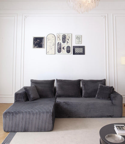 Coltar Premium Saphyra, cu Susținere Ergonomică HD Foam, Catifea Reiata, Gri-C9478