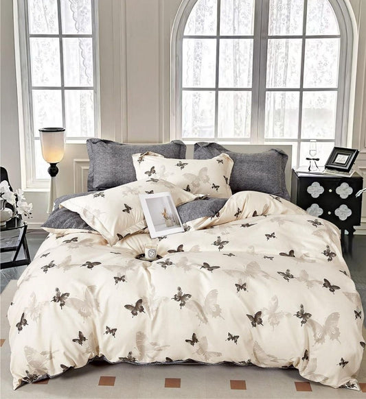 Lenjerie Pat Dublu din Finet, 6 Piese, Fluturi-D10424
