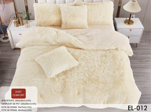 Lenjerie Cocolino Fluffy Pufoasa, 6 Piese, Crem-D8890