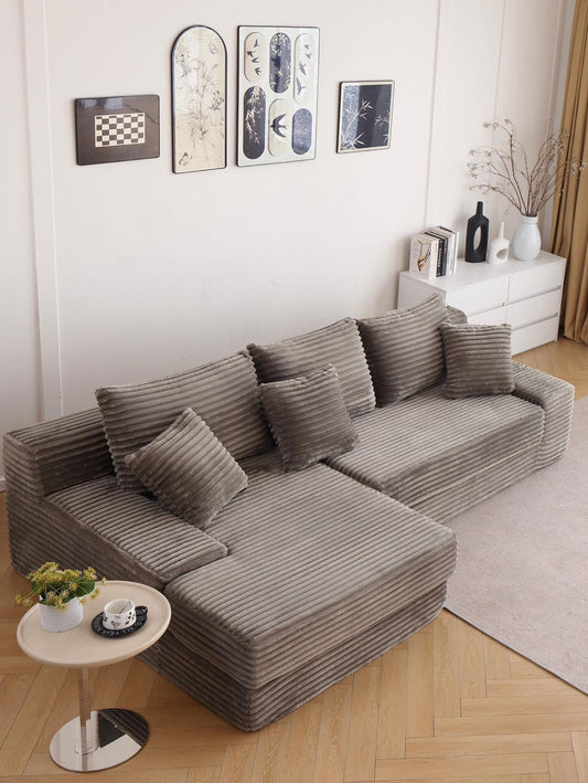 Coltar Premium Elysia, cu Susținere Ergonomică HD Foam, Catifea Reiata, Cappuccino-C10014