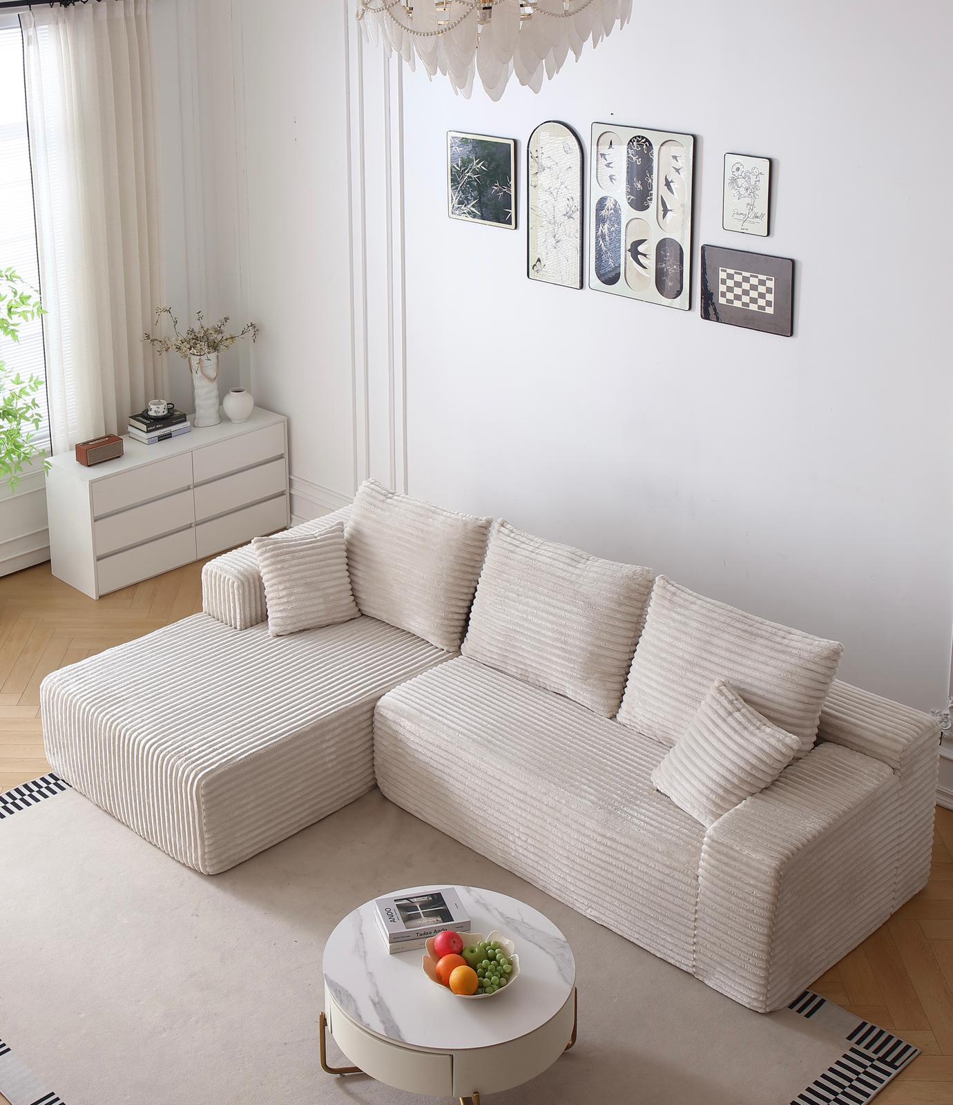 Coltar Premium Saphyra, cu Susținere Ergonomică HD Foam, Catifea Reiata, Crem-C9480