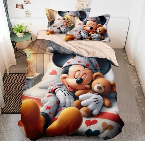 Lenjerie 4 Piese 1 Persoana, Finet Premium, Mickey Mouse-H9322