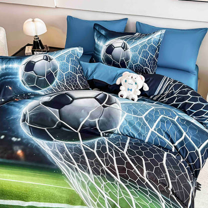 Lenjerie 5D Finet, 4 Piese, 1 Persoana, cu Elastic, Imprimeu Digital Identic cu Poza-C9787