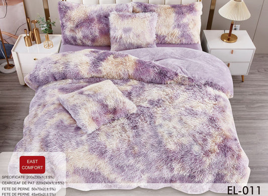 Lenjerie Cocolino Fluffy Pufoasa, 6 Piese, Lila Degrade-D8893