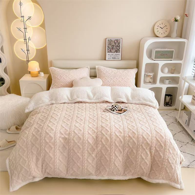 Lenjerie Cocolino Tip Tricot, cu Blanita Pe Spate, 4 Piese, Crem-V10313