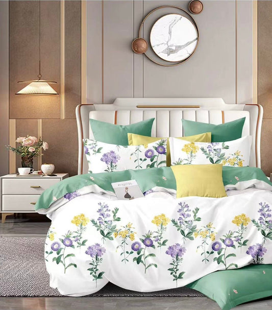 Lenjerie Bumbac 100%, 4 Piese, Pat Dublu, Spring Meadow-V10069