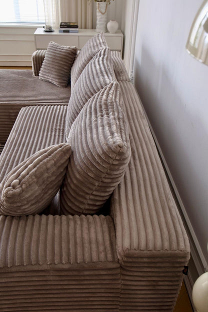 Coltar Premium Saphyra, cu Susținere Ergonomică HD Foam, Catifea Reiata, Bej-C9481