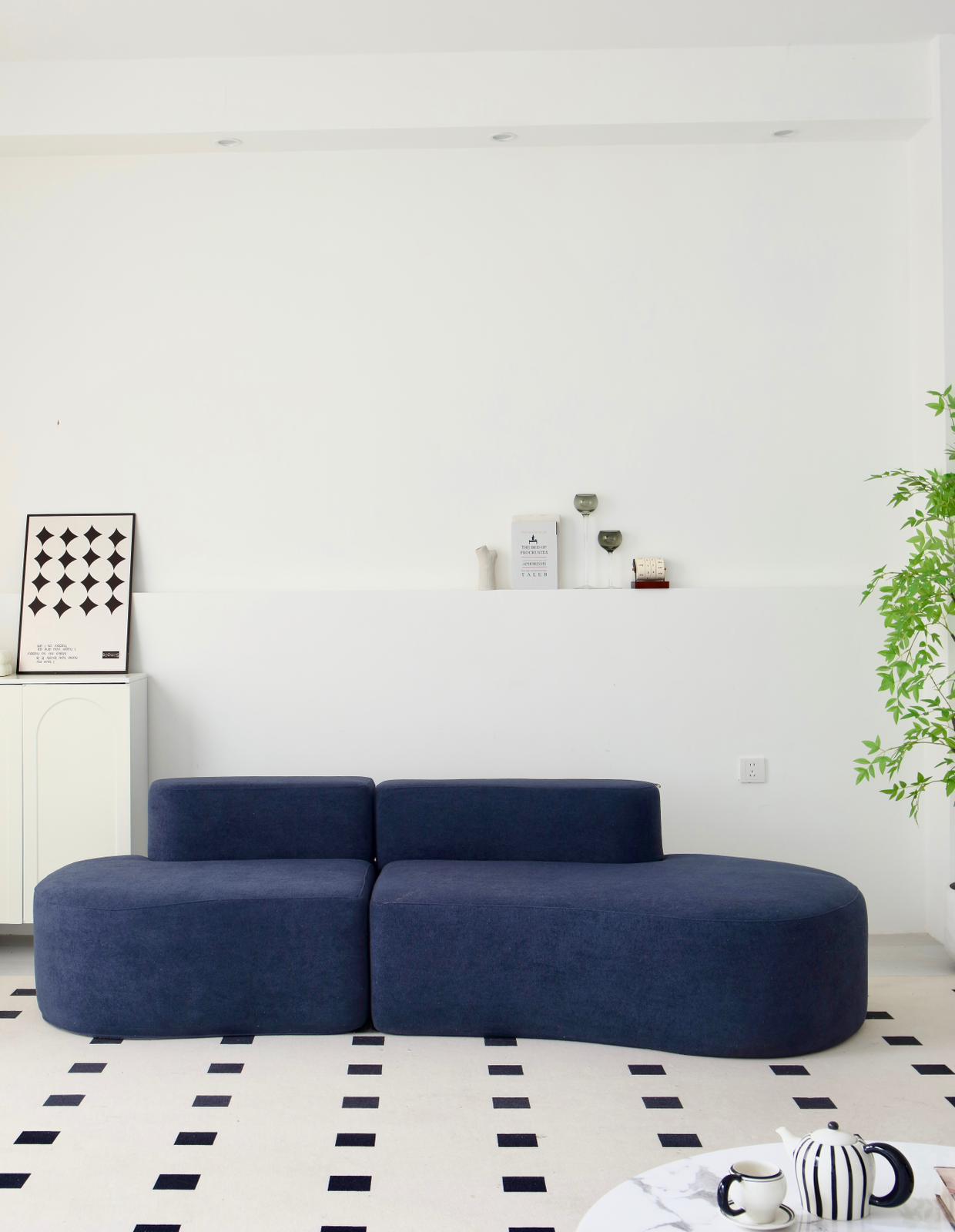 Canapea Premium Veloria, cu Susținere Ergonomică HD Foam, Catifea, Bleumarin-C9475