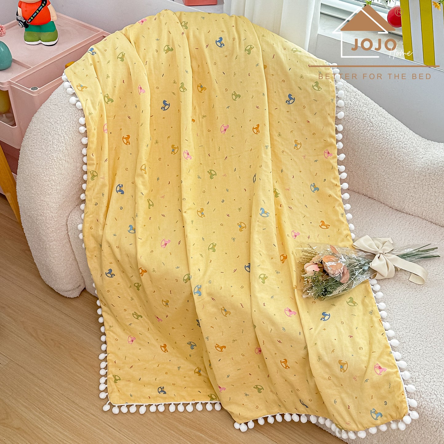 Patura Copii cu Ciucurasi, din Bumbac 100%, 100x150cm-C11300
