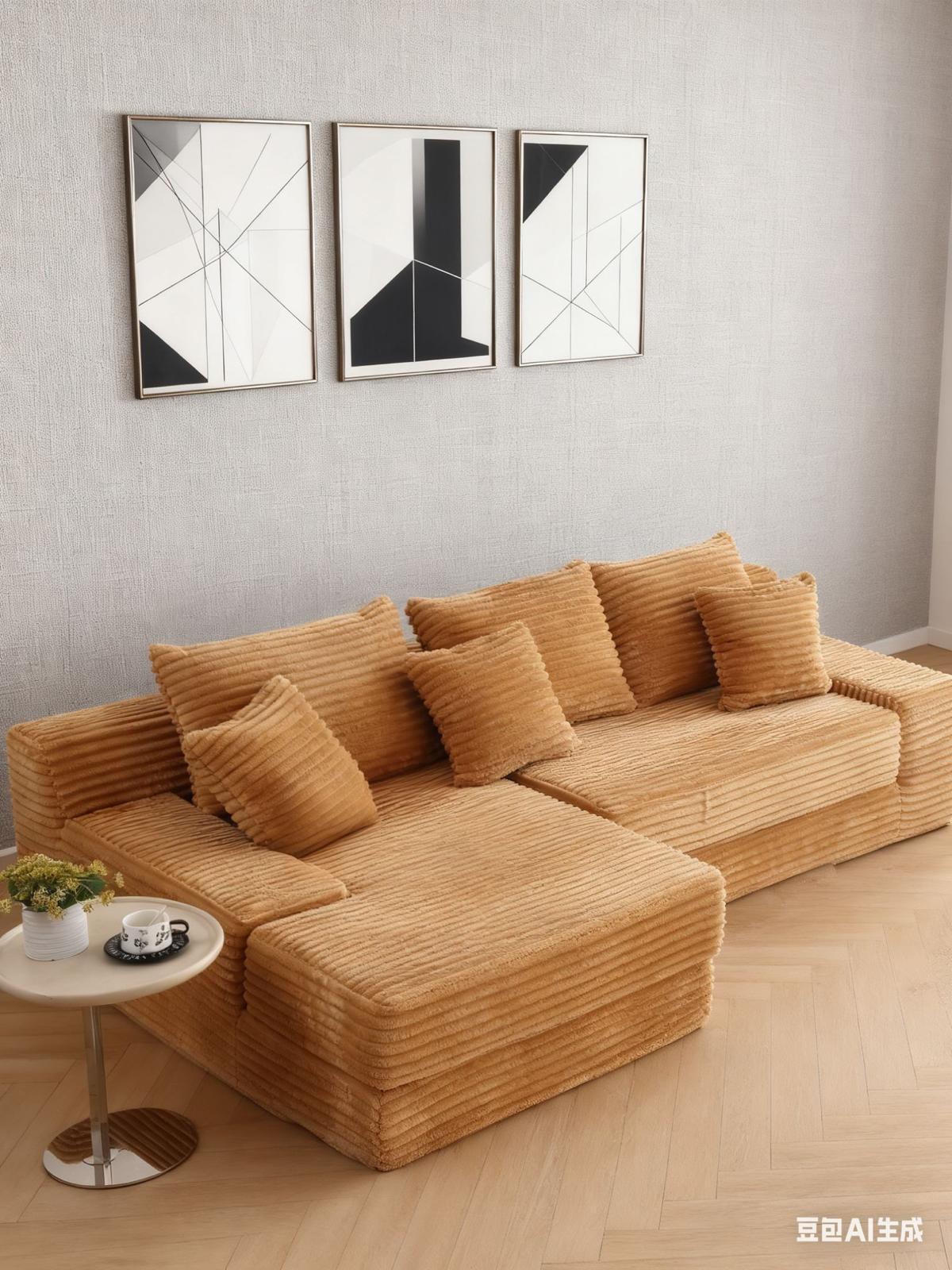 Coltar Premium Elysia, cu Susținere Ergonomică HD Foam, Catifea Reiata, Mustar-C10011