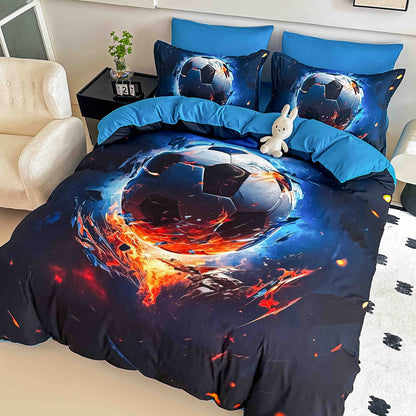 Lenjerie 5D Finet, 4 Piese, 1 Persoana, cu Elastic, Imprimeu Digital Identic cu Poza-C9811