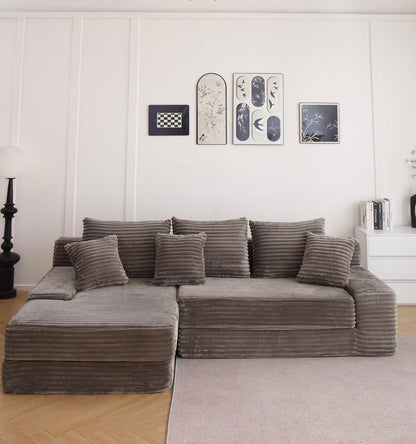 Coltar Premium Elysia, cu Susținere Ergonomică HD Foam, Catifea Reiata, Cappuccino-C10014