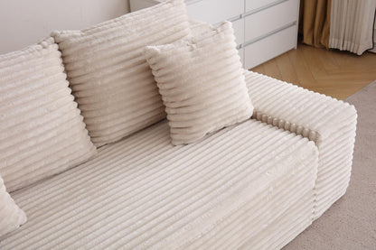 Coltar Premium Elysia, cu Susținere Ergonomică HD Foam, Catifea Reiata, Crem-C10012